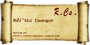 Réthi Csongor névjegykártya